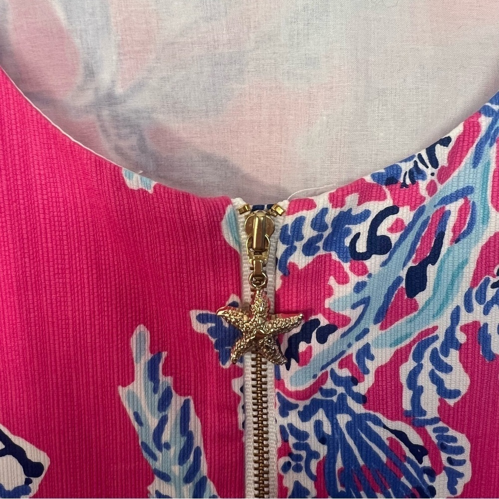 Lilly Pulitzer Pink and Blue Coral Print Shift Dress - Picture 3 of 4